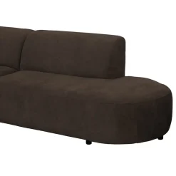 Hoekbank Luna links - stof Rebel - bruin