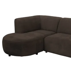 Hoekbank Luna links - stof Rebel - bruin