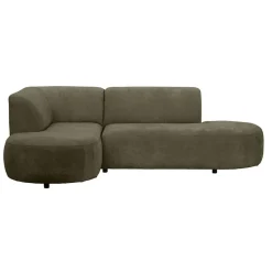 Hoekbank Luna links - stof Rebel - groen