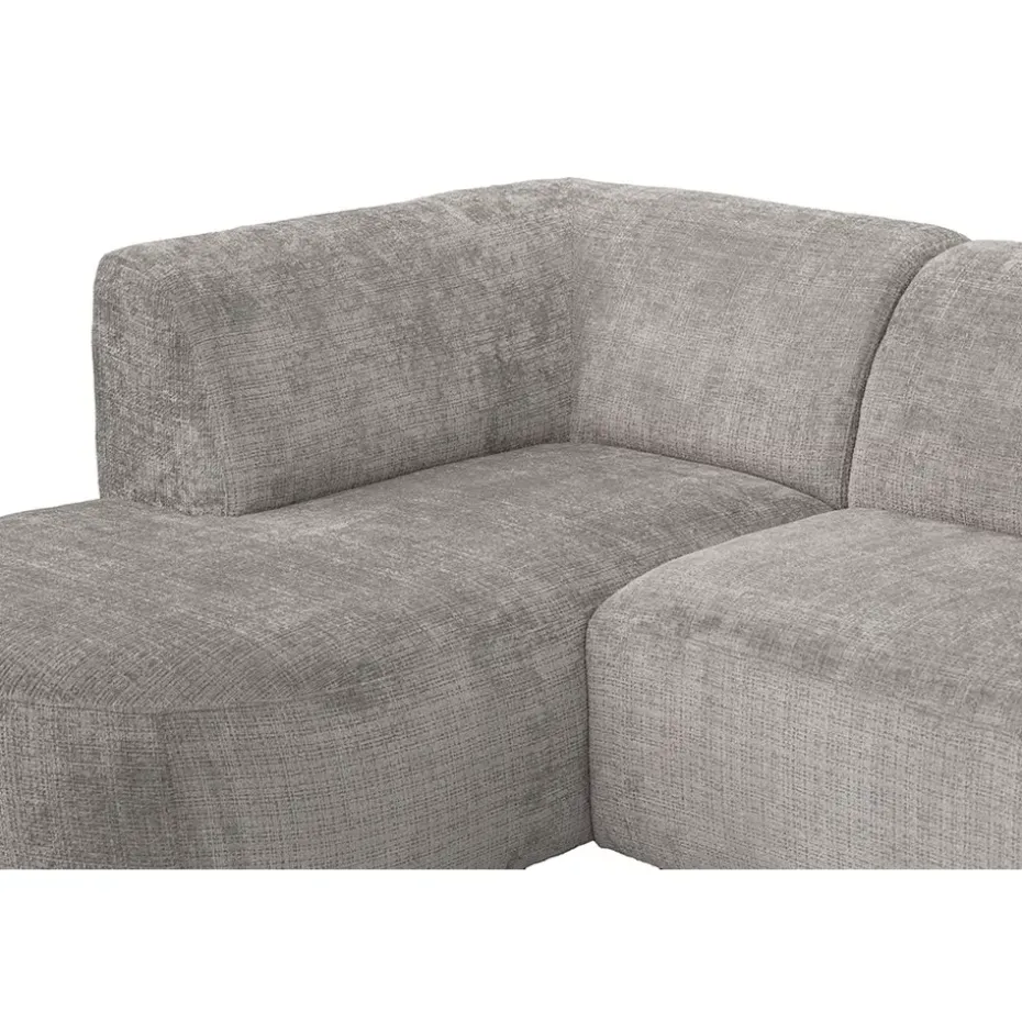 Hoekbank Luna links - stof Cremona - beige