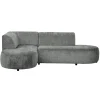 Hoekbank Luna links - stof Cremona - grijs