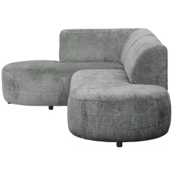 Hoekbank Luna links - stof Cremona - grijs