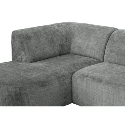 Hoekbank Luna links - stof Cremona - grijs