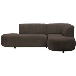 Hoekbank Luna rechts - stof Rebel - bruin