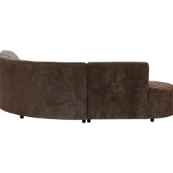 Hoekbank Luna rond - stof Rebel - bruin
