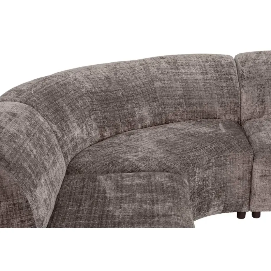 Hoekbank Luna rond - stof Cremona - taupe