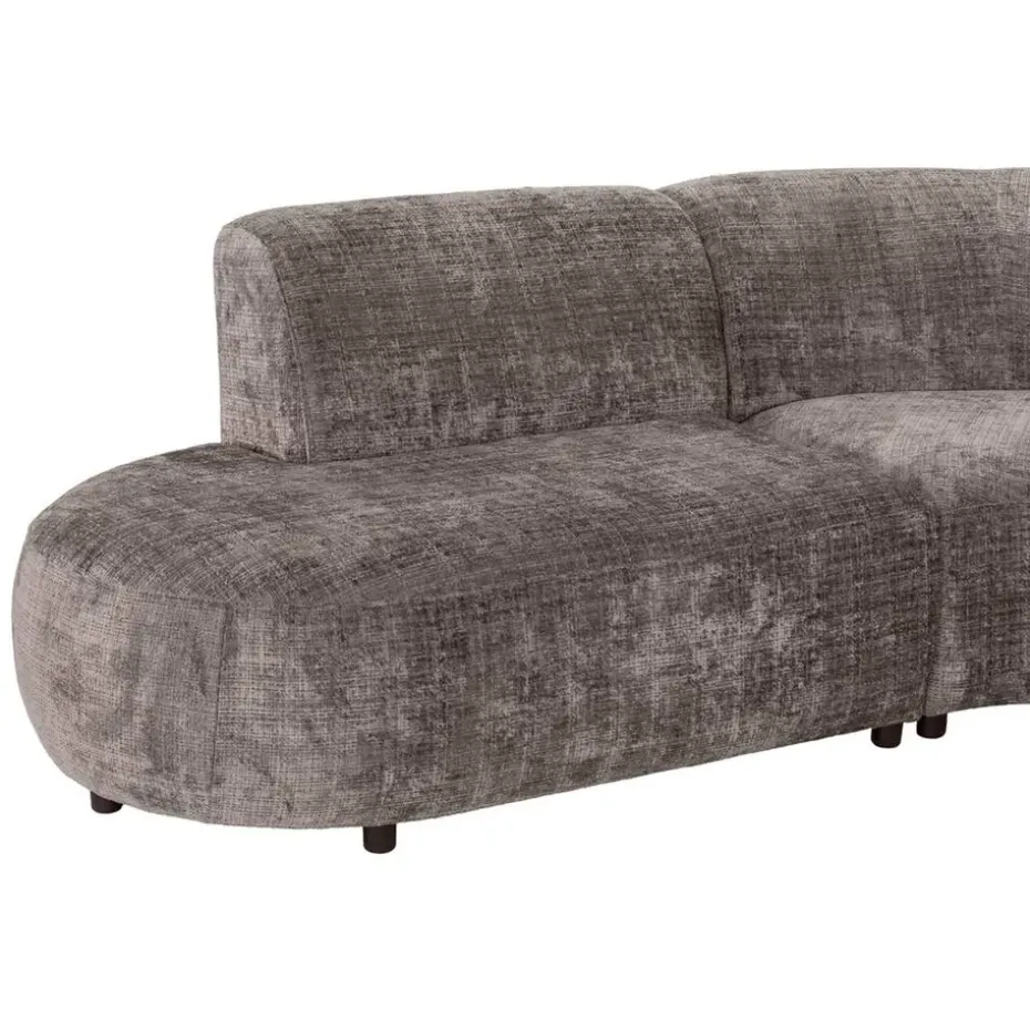 Hoekbank Luna rond - stof Cremona - taupe