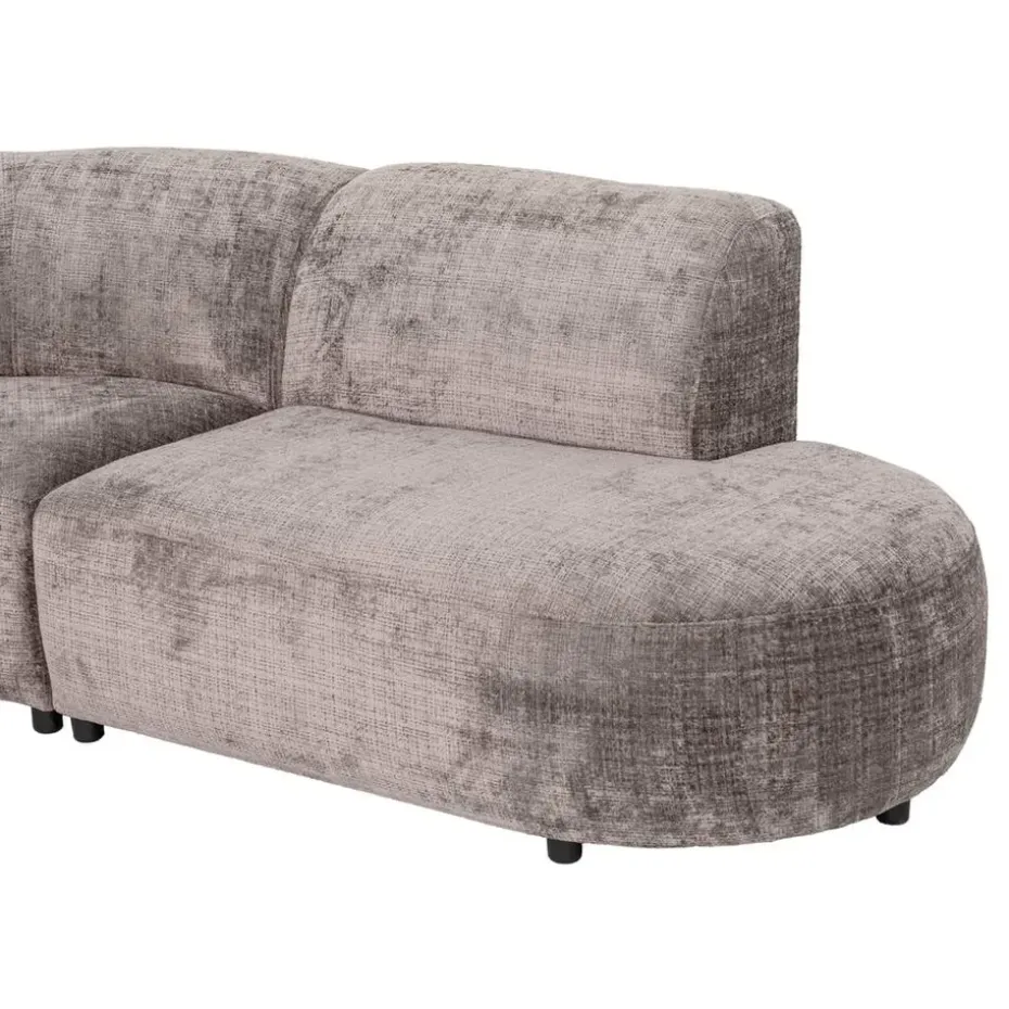 Hoekbank Luna rond - stof Cremona - taupe