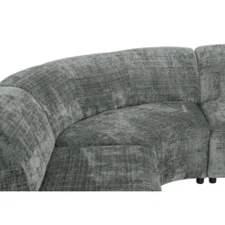 Hoekbank Luna rond - stof Cremona - grijs