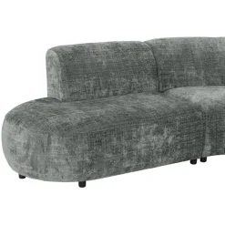 Hoekbank Luna rond - stof Cremona - grijs