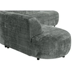 Hoekbank Luna rond - stof Cremona - grijs