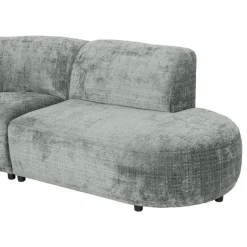 Hoekbank Luna rond - stof Cremona - grijs