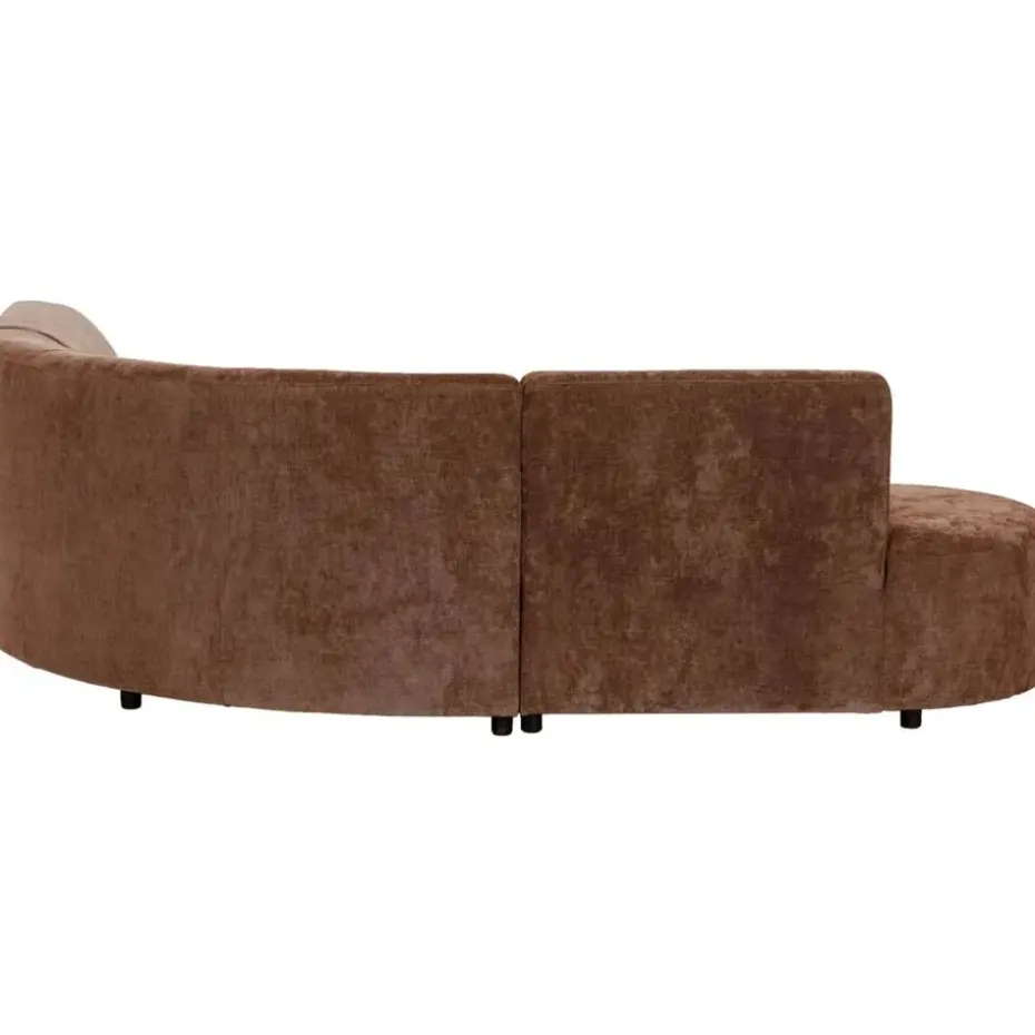 Hoekbank Luna rond - stof Rebel - terracotta