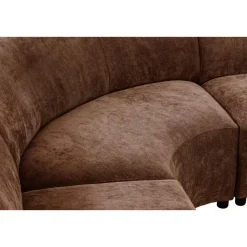 Hoekbank Luna rond - stof Rebel - terracotta