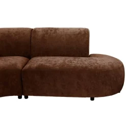 Hoekbank Luna rond - stof Rebel - terracotta