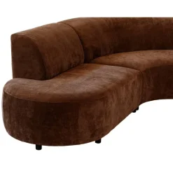 Hoekbank Luna rond - stof Rebel - terracotta