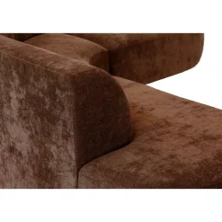 Hoekbank Luna rond - stof Rebel - terracotta