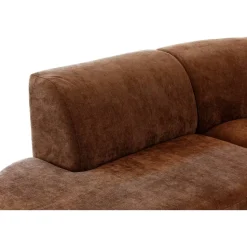 Hoekbank Luna rond - stof Rebel - terracotta