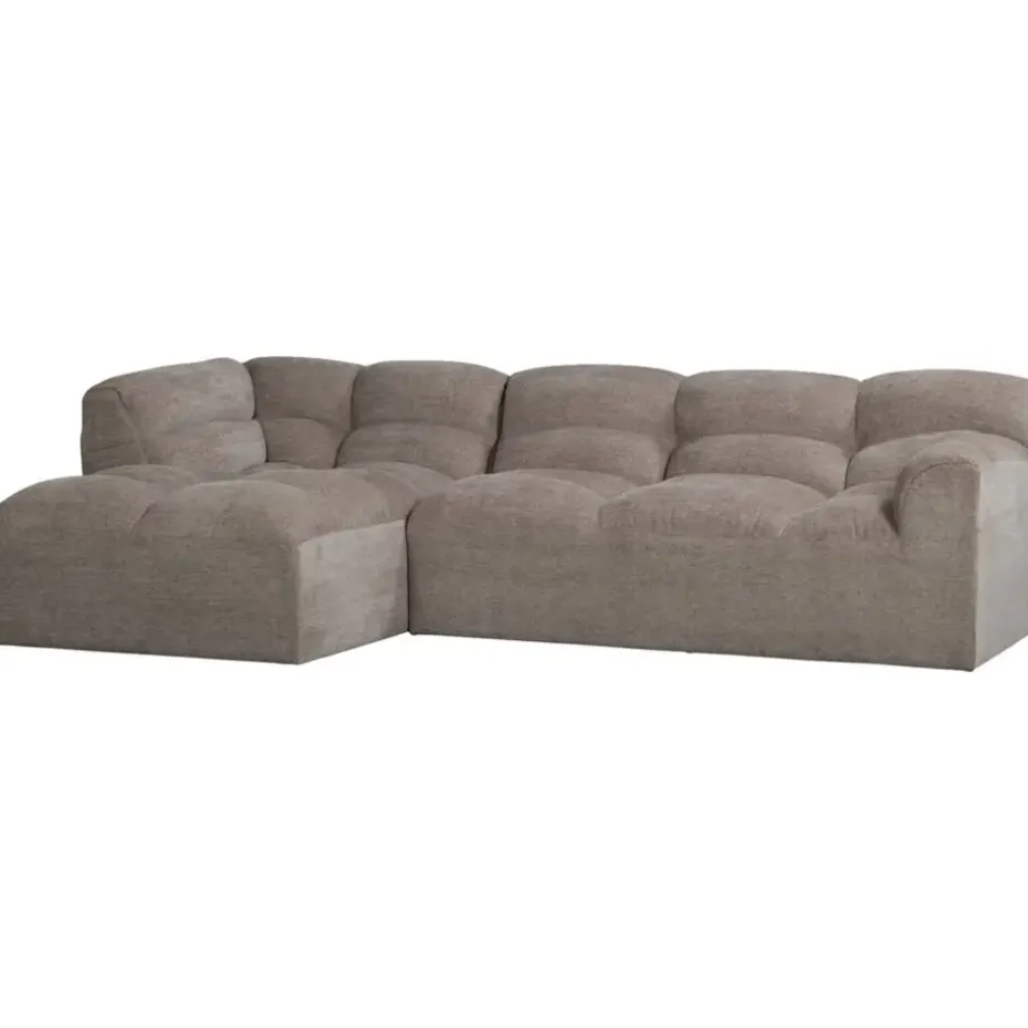 Hoekbank Tibas links - stof Raven - beige