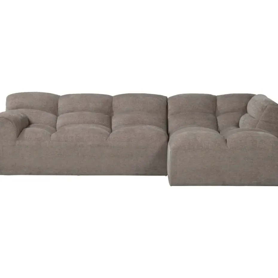 Hoekbank Tibas rechts - stof Raven - beige