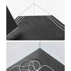 Hoekbureau - vintage - 2 legplanken - 138x76x138 cm - zwart