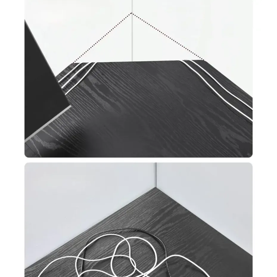 Hoekbureau - vintage - 2 legplanken - 138x76x138 cm - zwart