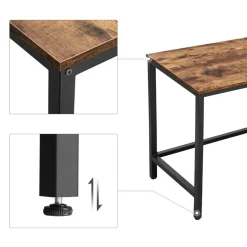 Hoekbureau - vintage - 2 legplanken - 138x76x138 cm - vintage bruin