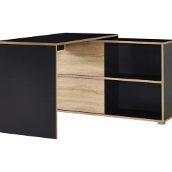 Hoekbureau Tyson 120x120 cm - antraciet/eik
