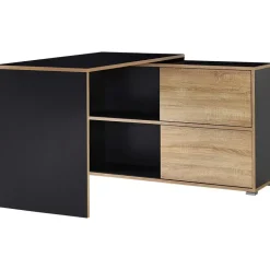 Hoekbureau Tyson 120x120 cm - antraciet/eik