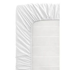 Hoeslaken Percale katoen - wit - 90x200 cm
