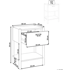 HOLDERVILLE - Nachtkastje - Lichthout - MDF