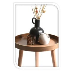 Home & Styling Bijzettafel set - 2-delig - bruin - MDF hout