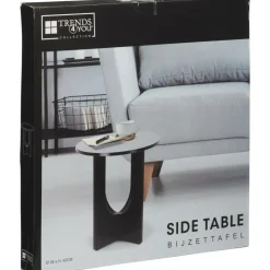 Home & Styling Bijzettafel Bari - zwart - D38x H42 cm - mdf hout