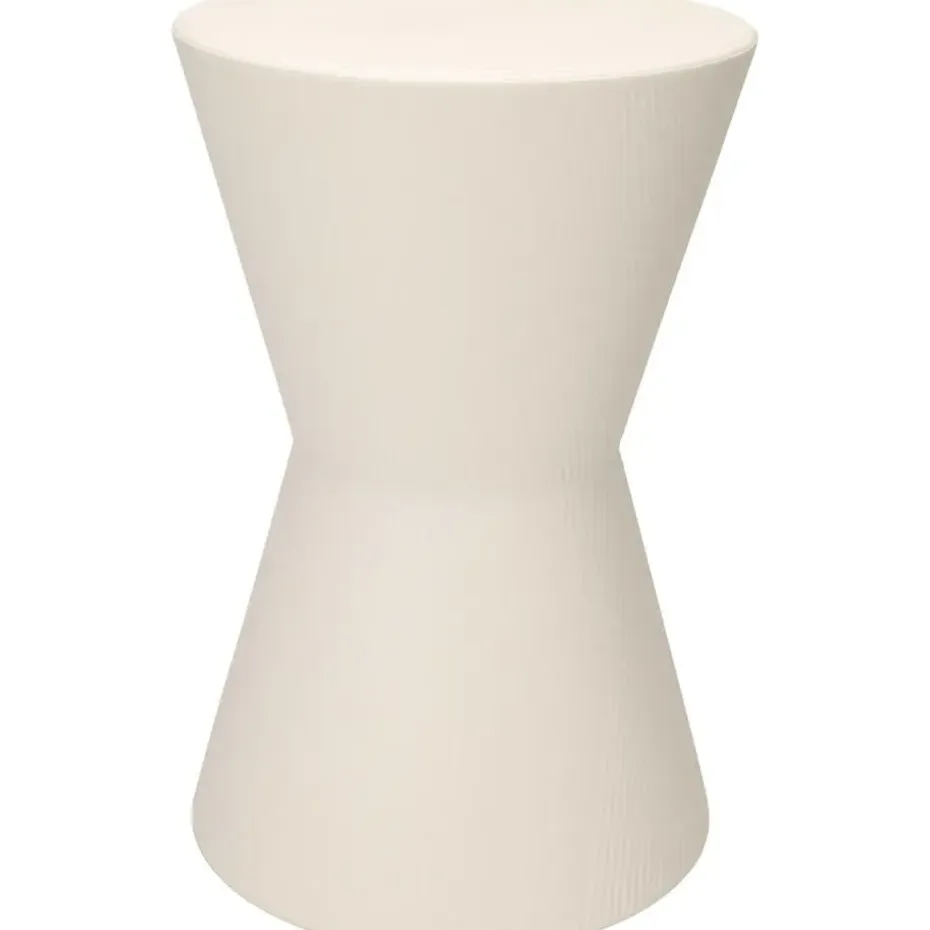 Home & Styling Bijzettafeltje - wit - D29x H45 cm - Zink