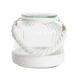 Home & Styling Kaarsen houder - windlicht - wit - 18 cm