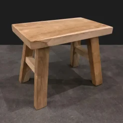 Home & Styling Krukje - teak hout - 31 x 19 x 25 cm - opstapje
