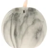 Home & Styling luxe LED bolkaars -wit/grijs marmer -D10 x H7, cm