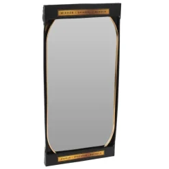 Home & Styling Wandspiegel - ovaal - metaal - goud - 72 x 32 cm