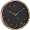 Home and Styling Collection wandklok - rosegoud met zwart - 30 cm