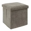 Home Deco - Poefje - opbergbox - rib - zacht taupe - 38 x 38cm