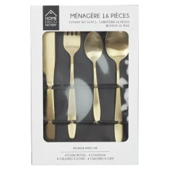 Home Deco Factory Bestekset - 16 delig - goud - RVS - 4 personen