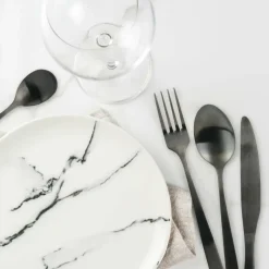 Home Deco Factory Bestekset - 16 delig - zwart - RVS - 4 personen