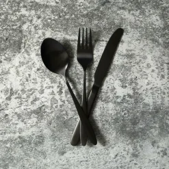 Home Deco Factory Bestekset - 16 delig - zwart - RVS - 4 personen