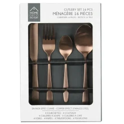 Home Deco Factory Bestekset - 16 delig - koper - RVS - 4 personen