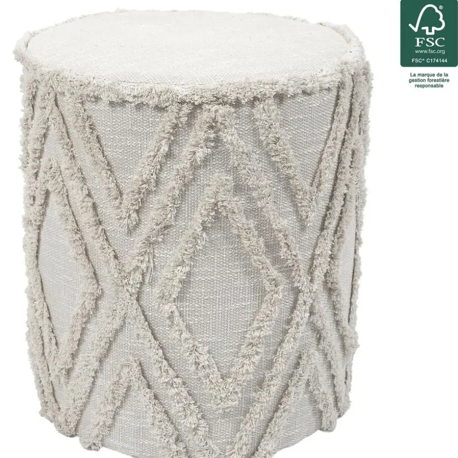 Home Deco Factory Bijzet poef Berber Mirage - MDF - 37 x 41 cm