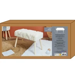 Home Deco Factory Bijzet krukje Berber Mirage - hout - 60 x 40 cm