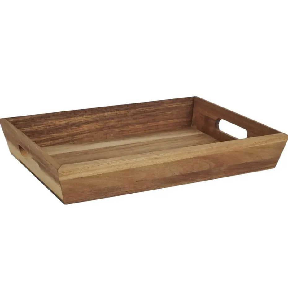 Home Deco Factory dienblad van Acacia - 32 x 23 x 5 cm - bruin