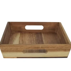 Home Deco Factory dienblad van Acacia - 32 x 23 x 5 cm - bruin