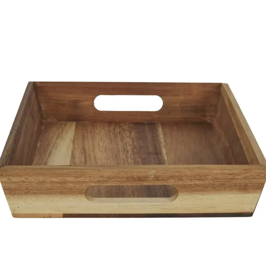 Home Deco Factory dienblad van Acacia - 32 x 23 x 5 cm - bruin