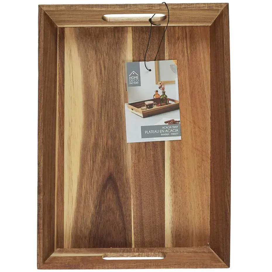 Home Deco Factory dienblad van Acacia - 32 x 23 x 5 cm - bruin